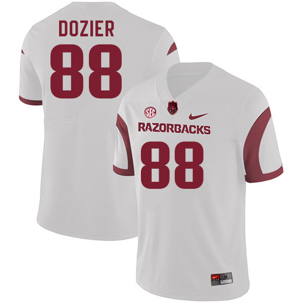 Men #88 Davion Dozier Arkansas Razorback College Football Jerseys Stitched Sale-White - Click Image to Close